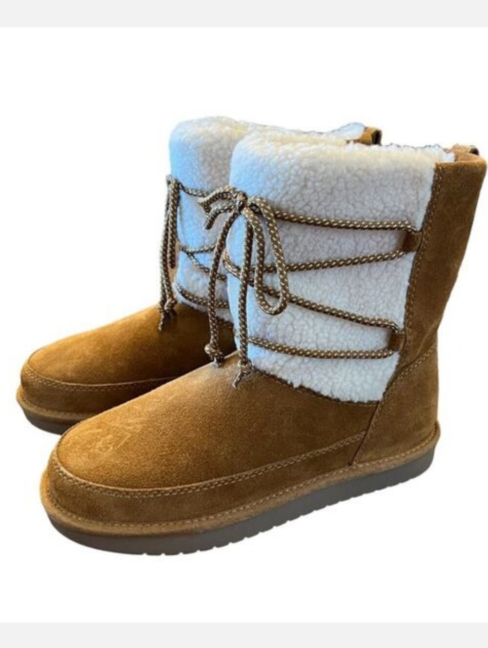 Koolaburra by Ugg Girls' Chestnut Michon Lace-Up Short Winter Boots Size 3